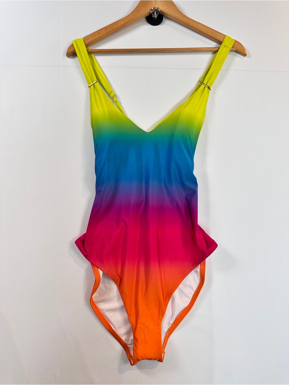 La Blanca Ombre V-Neck One-Piece Swimsuit Size 12 NWT